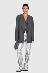 Kshiti – Silberne Metallic-Jeans